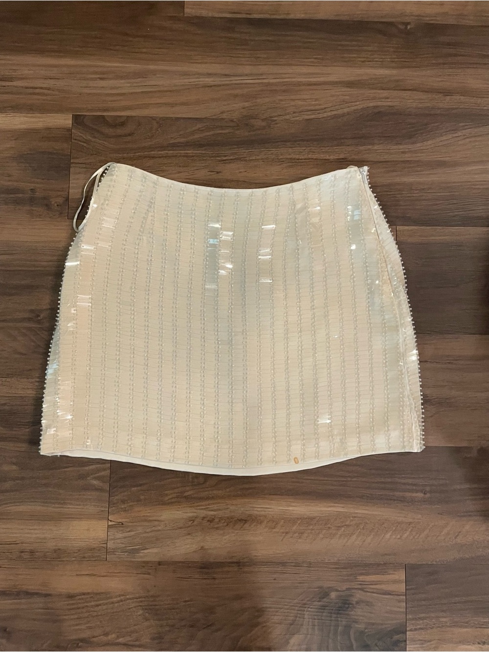 Cache Ivory Sequin Mini Skirt